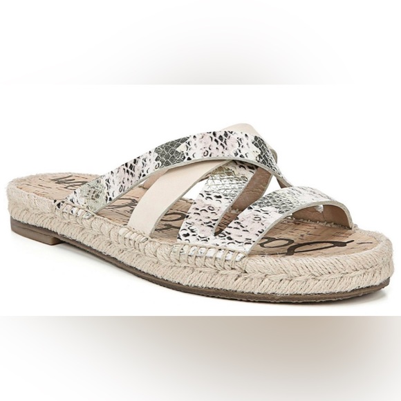 Sam Edelman Shoes - Sam Edelman Averie Leather Espadrilles Slip On Sandals Women's Snake Print 7 NEW